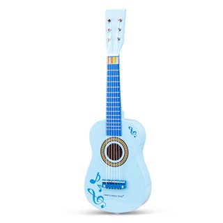 Speelgoed gitaar - blauw met muzieknoten